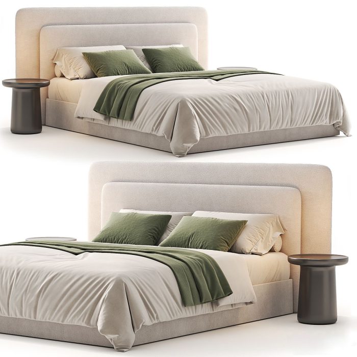 Hnoss Curved Modern Leather Platform Bed (کپی) - Image 2